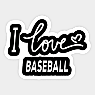 I Love Baseball Sticker